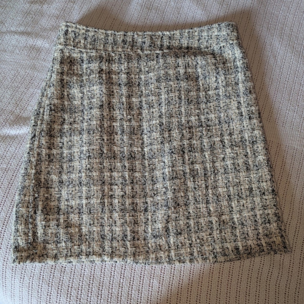 Rachel Zoe Black and Cream Tweed Skirt